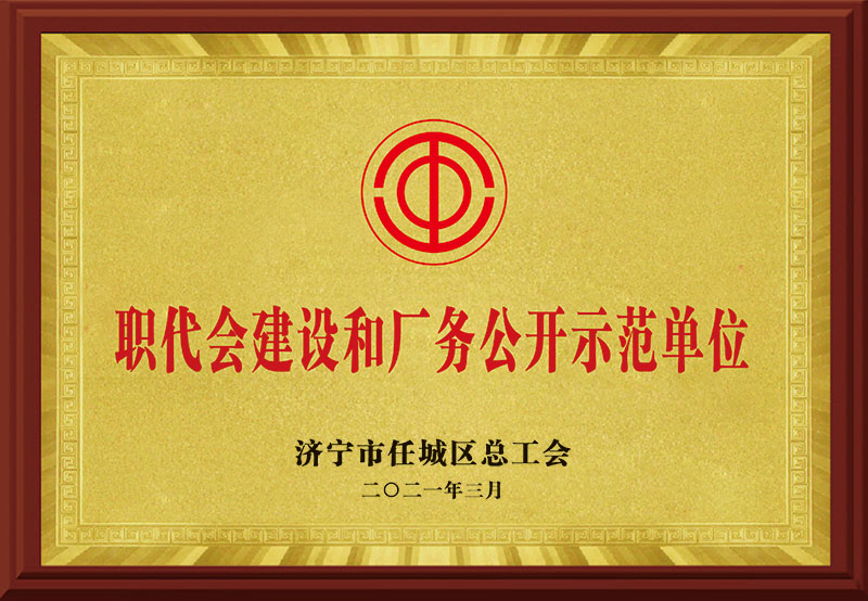 《职代会建设和厂务公开示范单位》